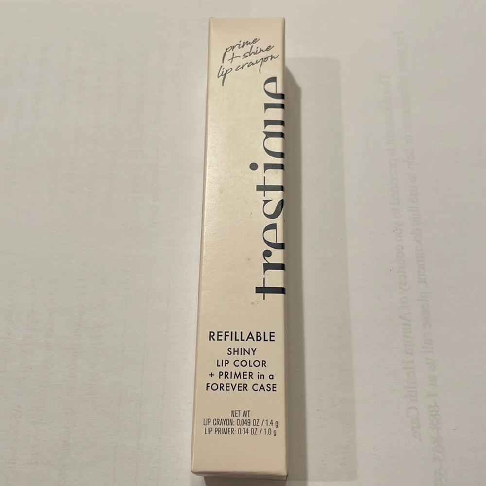 Trestique Prime + Shine Lip Crayon in Pink Sands